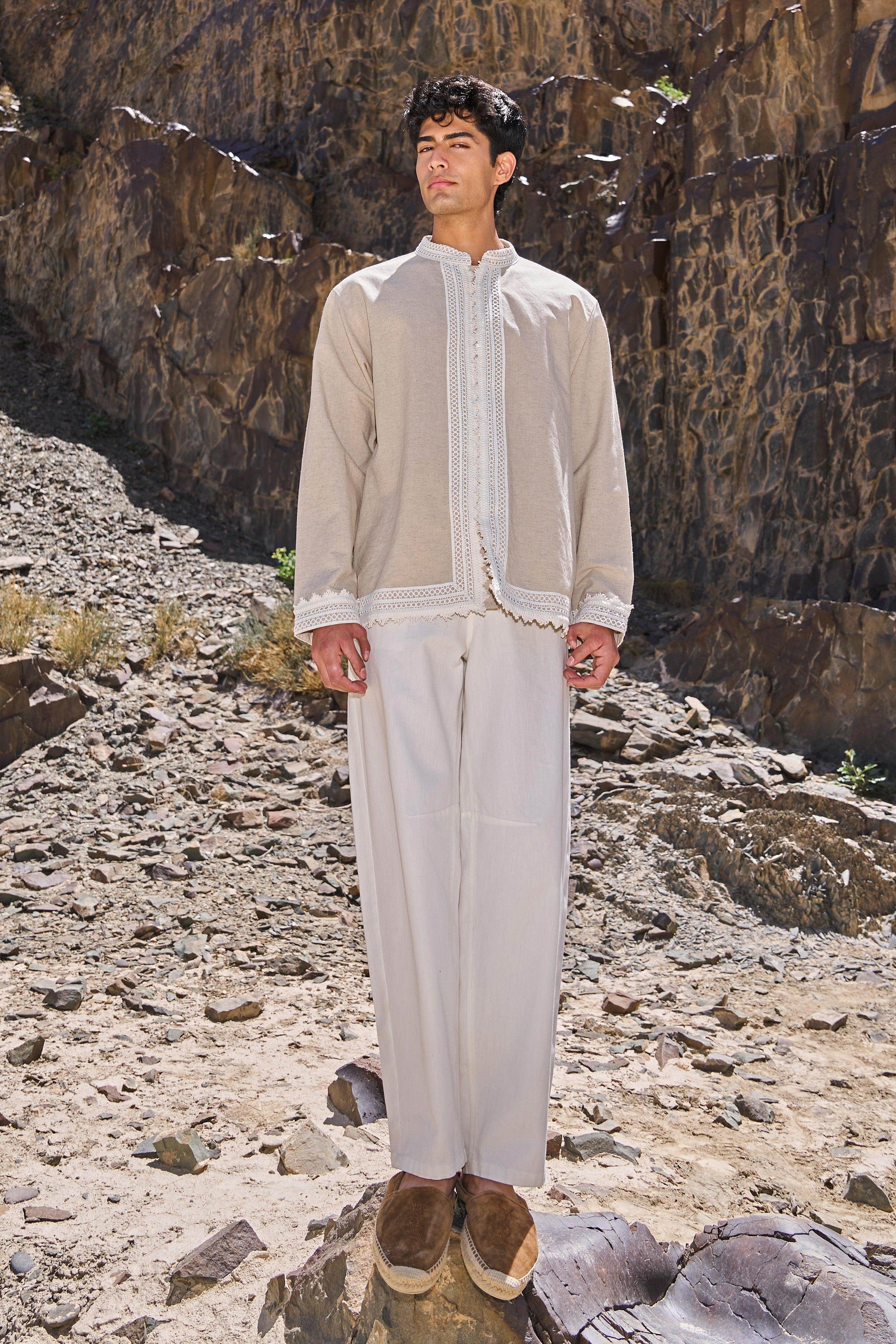 LINEN LACE SHIRT - dash and dot