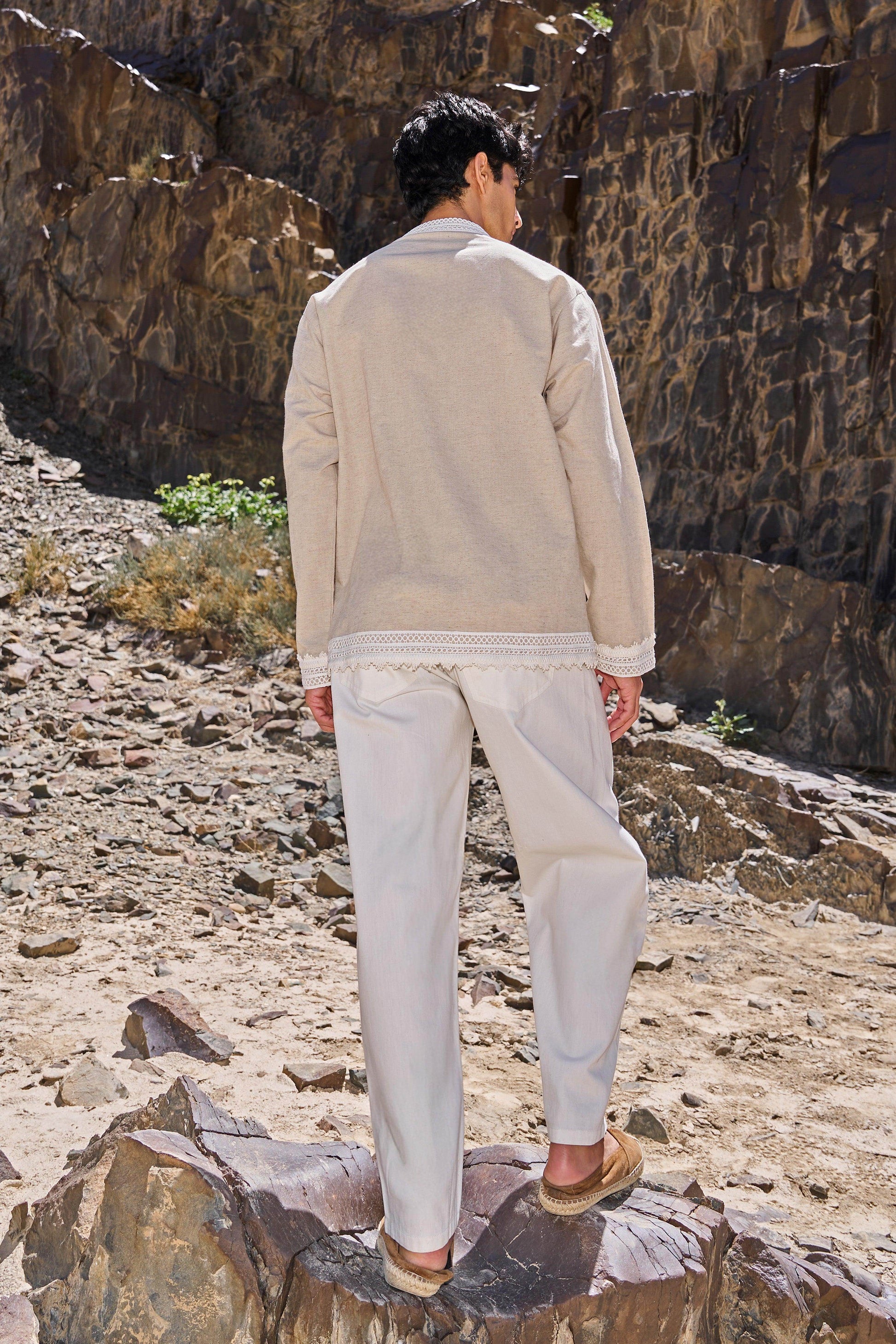 LINEN LACE SHIRT - dash and dot