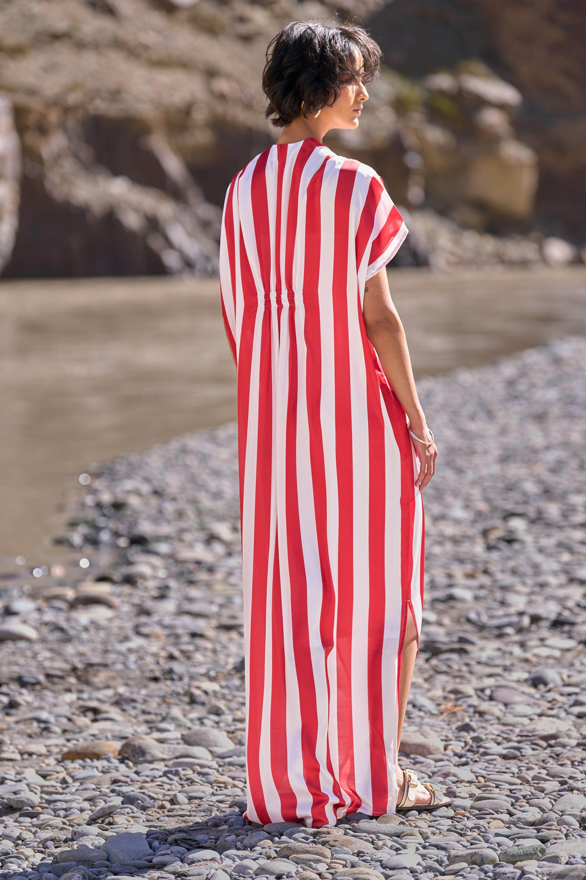 STRIPE KAFTAN DRESS - dash and dot