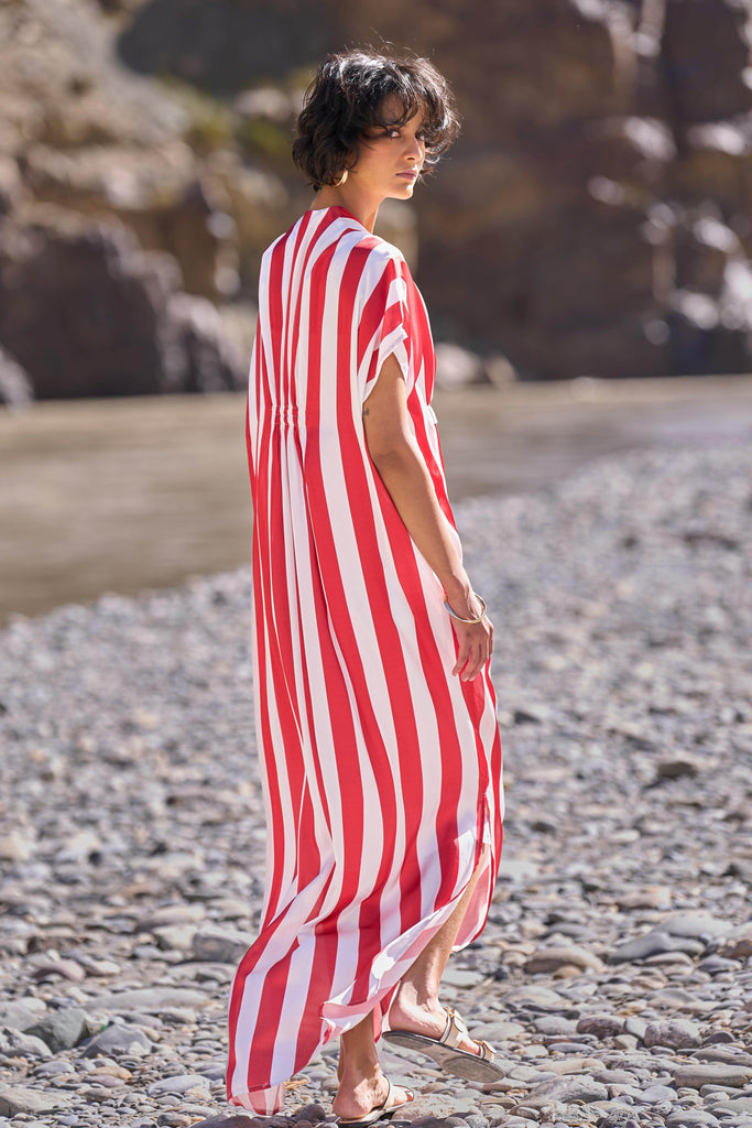 STRIPE KAFTAN DRESS - dash and dot dash and dot