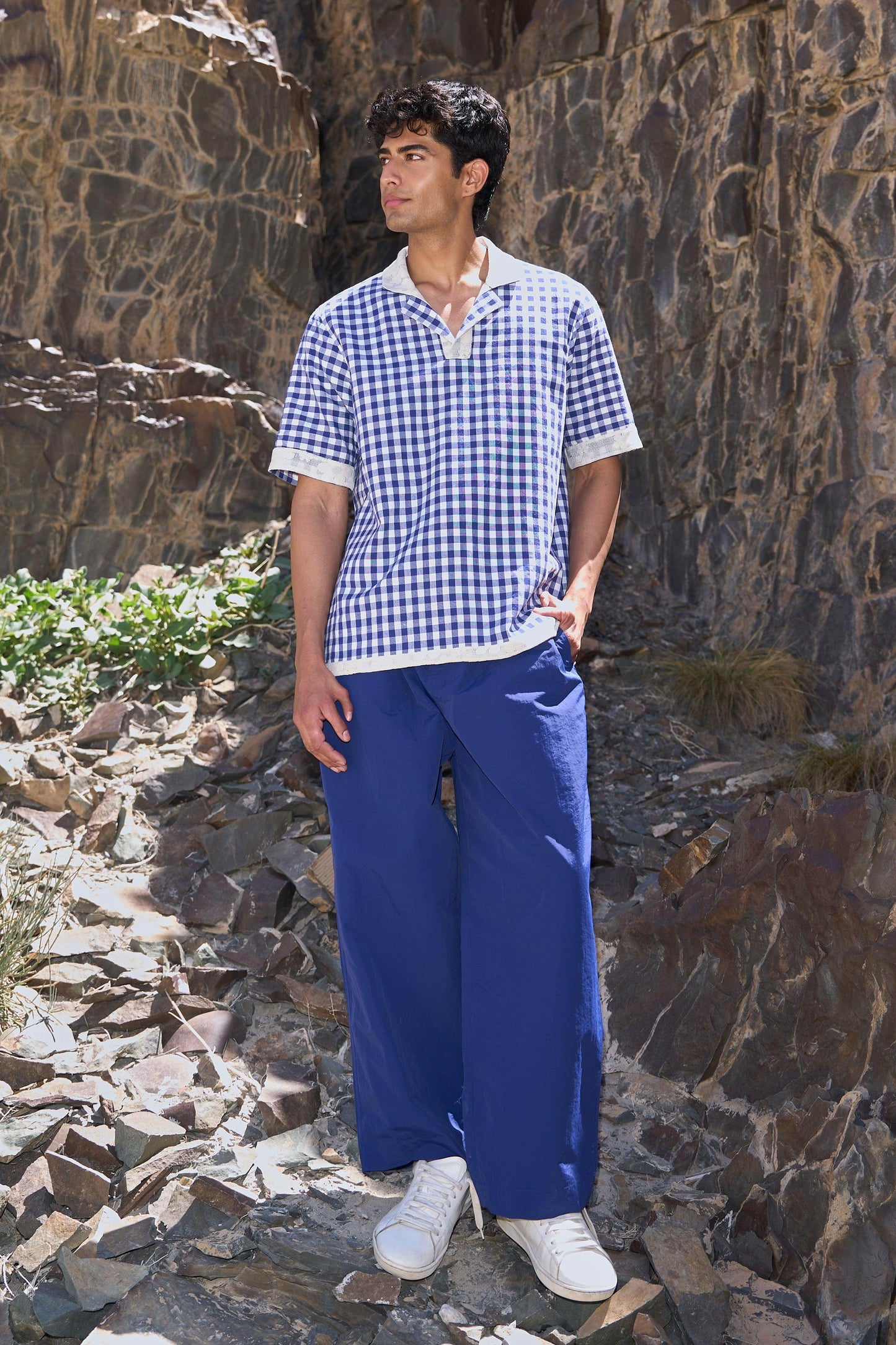 REVERSIBLE MADRAS CHECK POLO - dash and dot