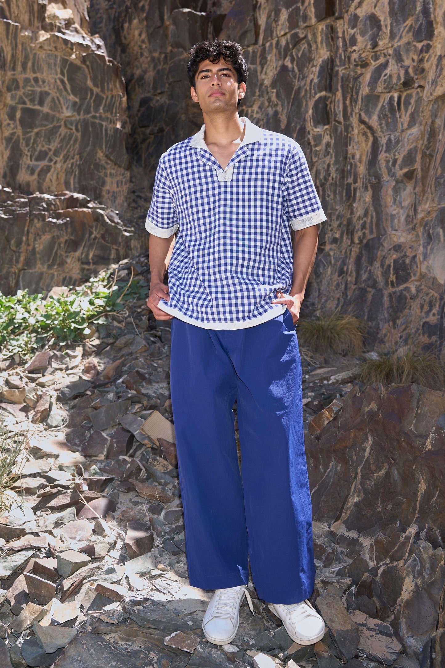 REVERSIBLE MADRAS CHECK POLO - dash and dot