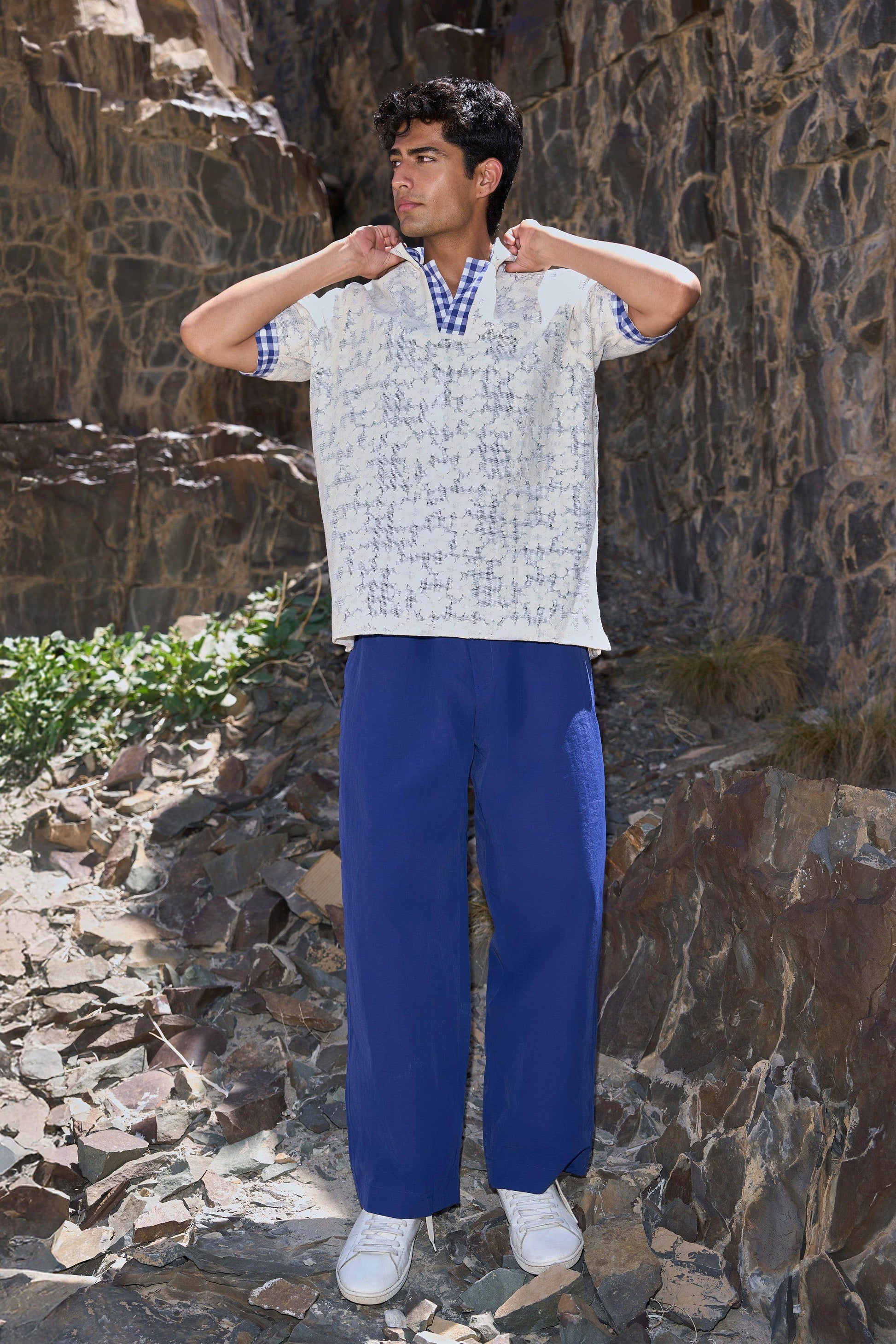 REVERSIBLE MADRAS CHECK POLO - dash and dot