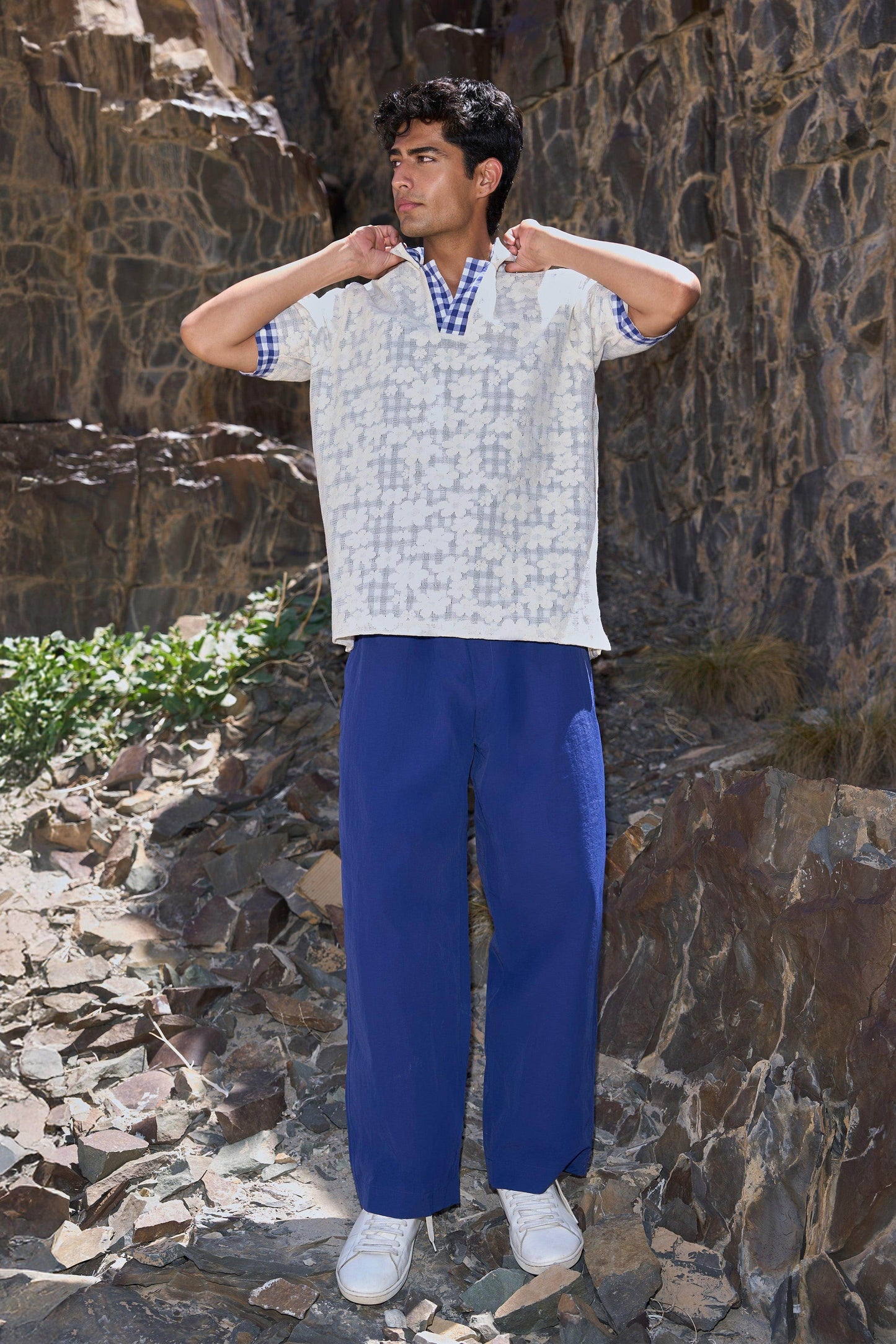 REVERSIBLE MADRAS CHECK POLO - dash and dot