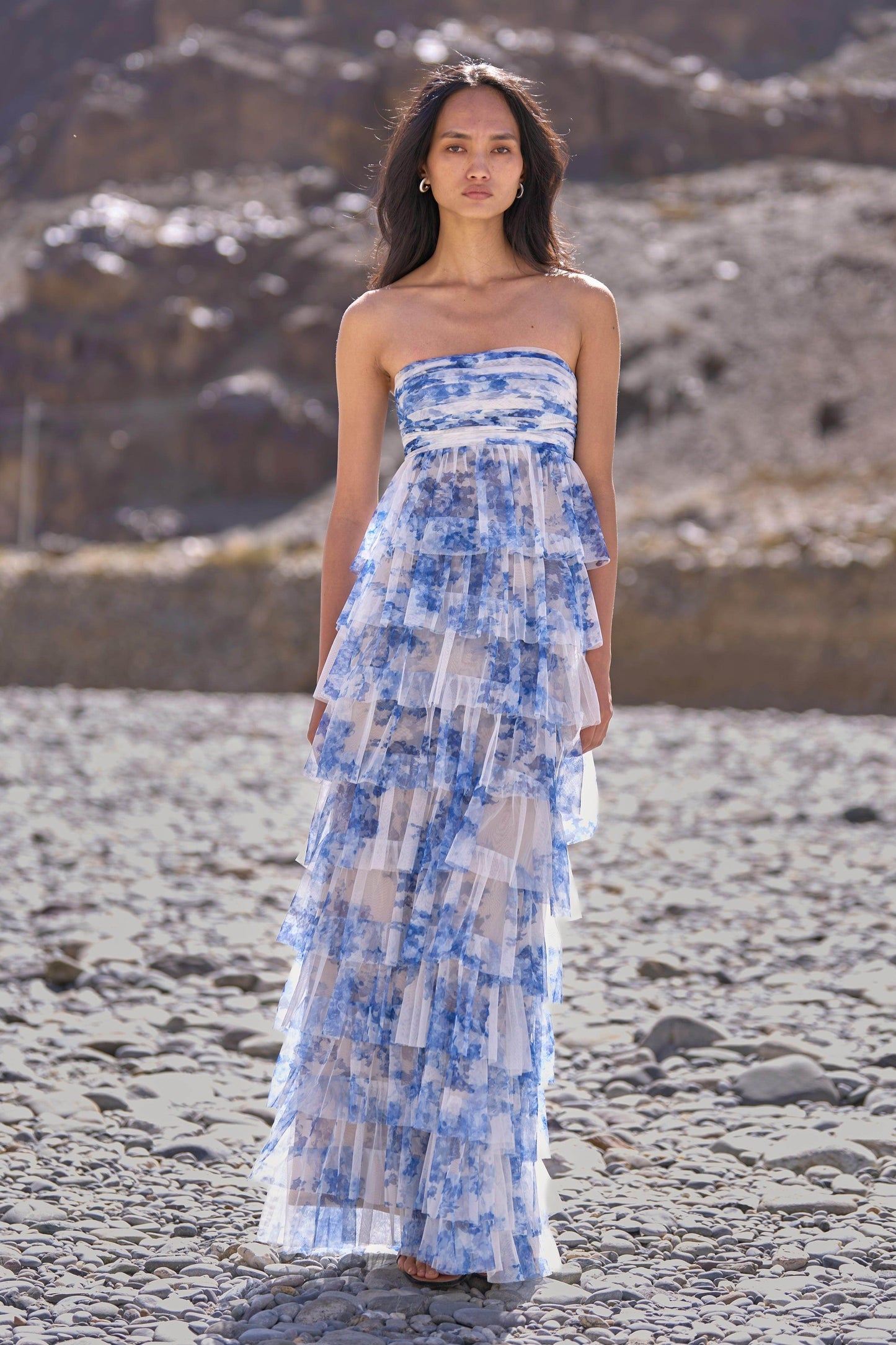 CASCADING CERAMIC PRINT GOWN - dash and dot