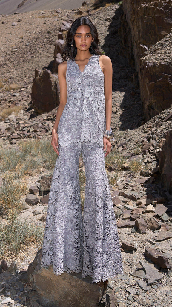 EMBROIDERED LACE FLARE PANT - dash and dot dash and dot