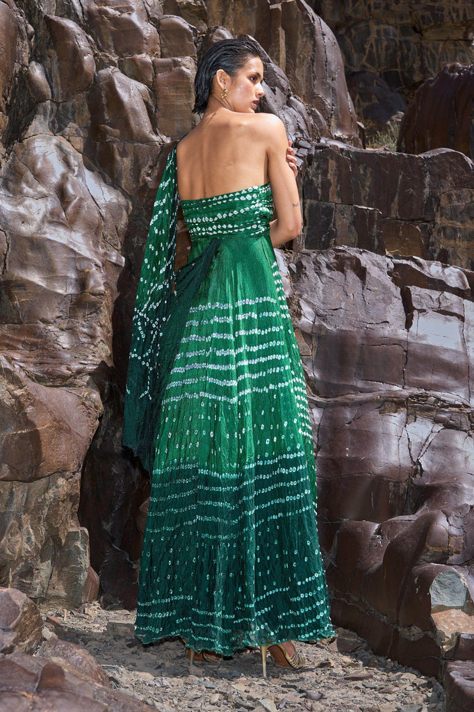 BANDHANI DRAPED SARI GOWN - dash and dot dash and dot