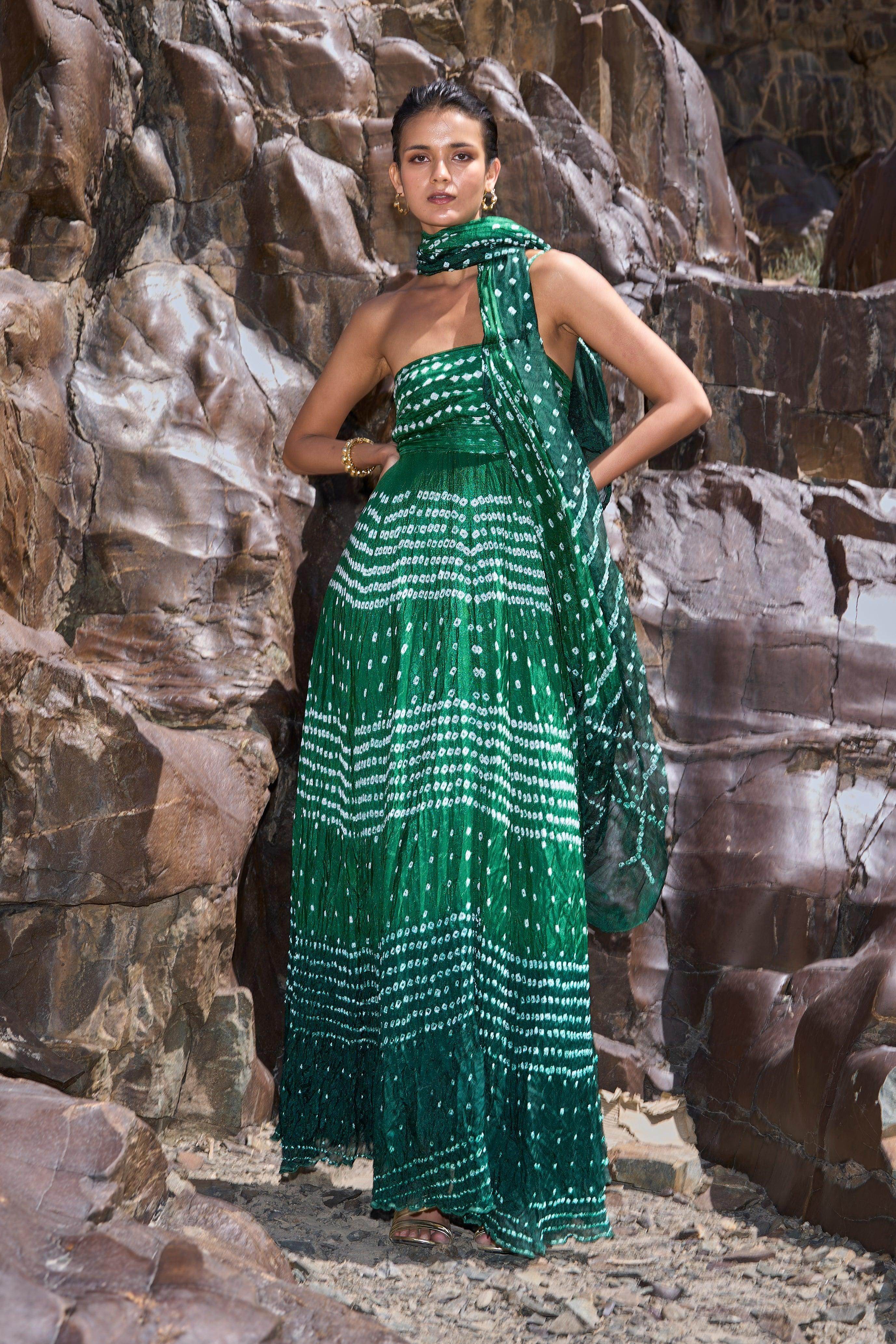 bandhani maxi dress CAROLINA DRESS BLACK BANDHANI