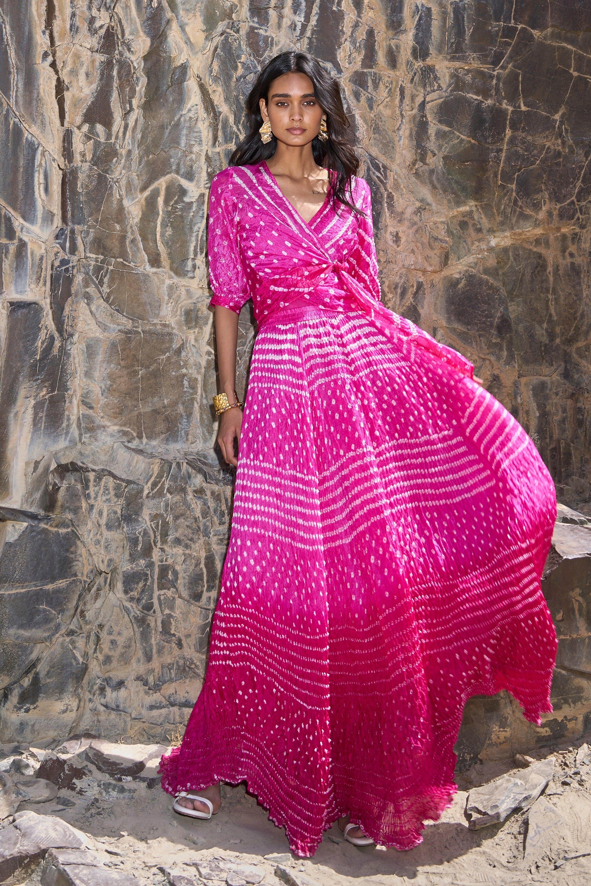 BANDHANI FLARED SKIRT - dash and dot