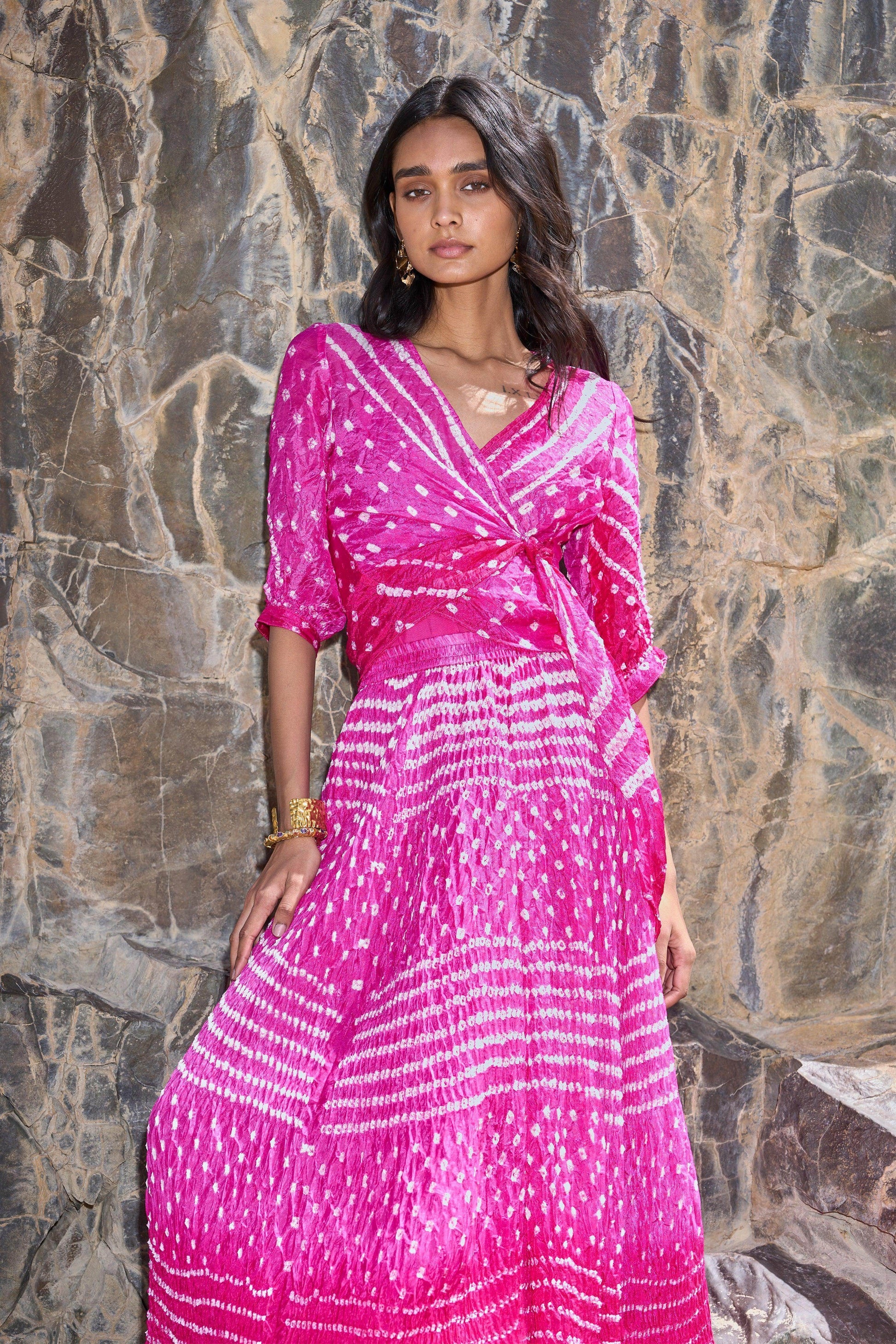 BANDHANI FLARED SKIRT - dash and dot