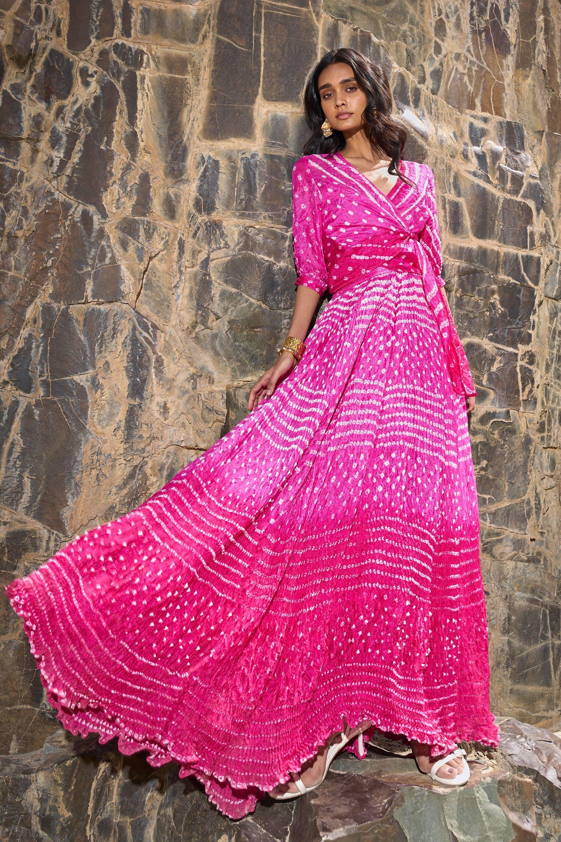 BANDHANI FLARED SKIRT - dash and dot