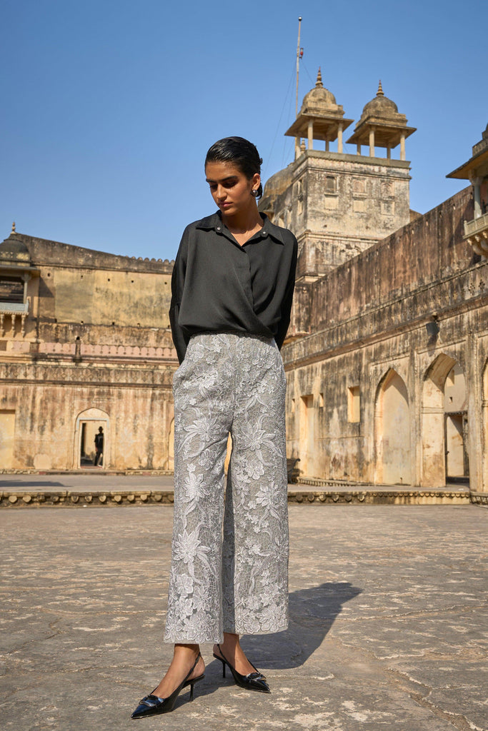 METALLIC EMBROIDERED PANT - dash and dot dash and dot