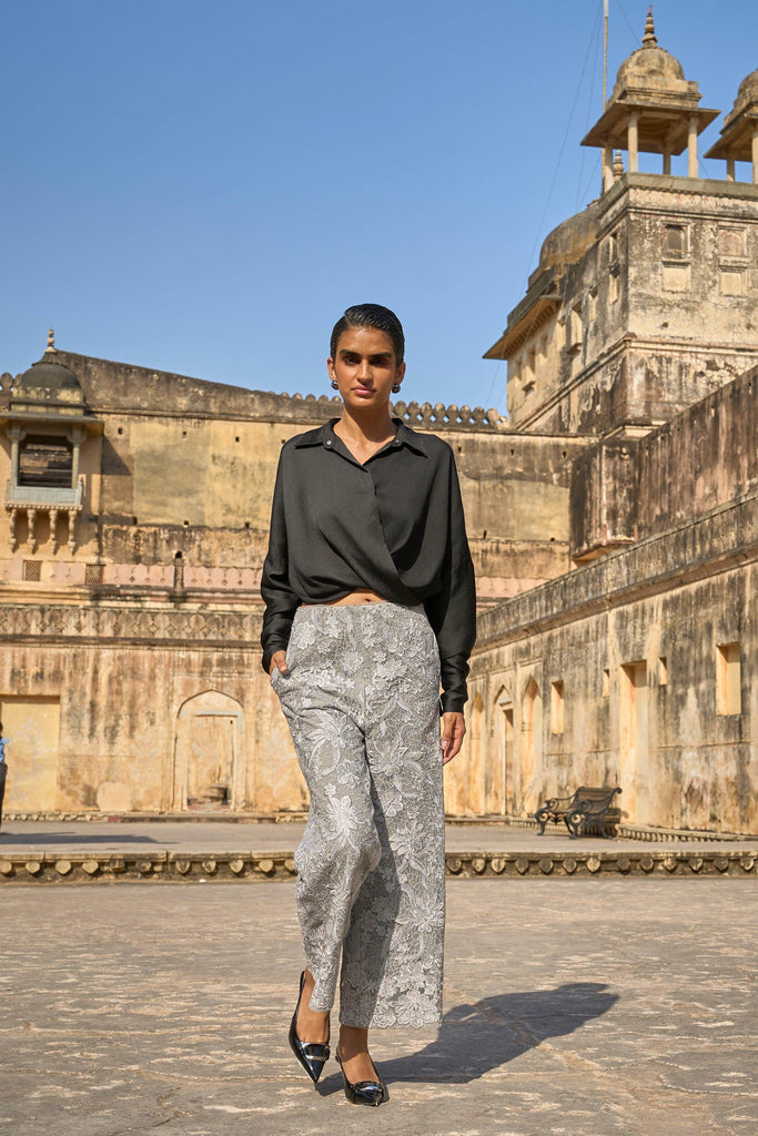 METALLIC EMBROIDERED PANT - dash and dot dash and dot