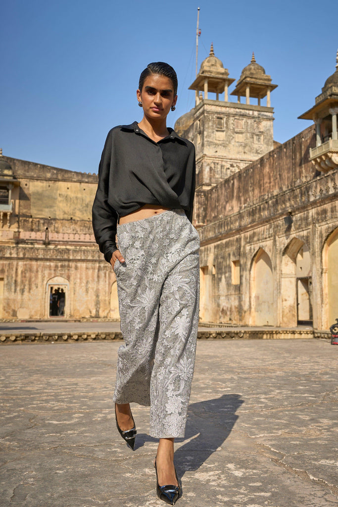 METALLIC EMBROIDERED PANT - dash and dot dash and dot