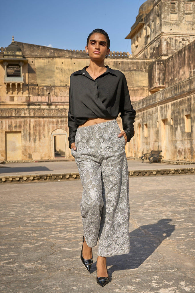METALLIC EMBROIDERED PANT - dash and dot dash and dot