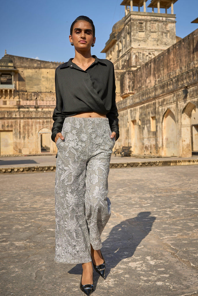 METALLIC EMBROIDERED PANT - dash and dot dash and dot