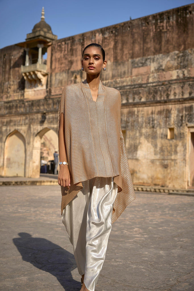 METALLIC LACE CAPE TOP - dash and dot dash and dot