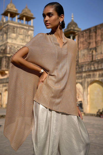 METALLIC LACE CAPE TOP - dash and dot