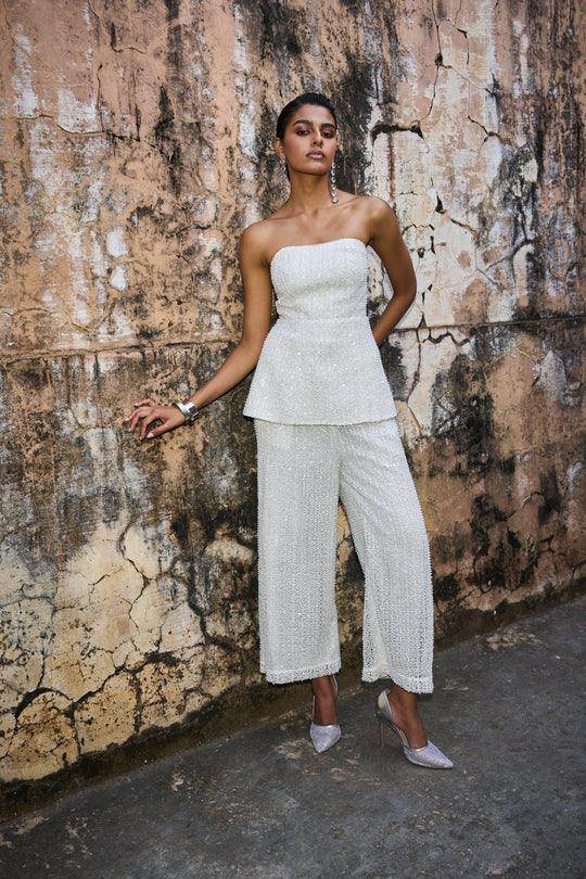 PEARL EMBROIDERED CORSET SUIT - dash and dot