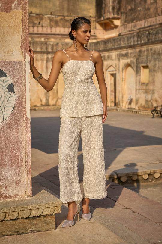 PEARL EMBROIDERED CORSET SUIT - dash and dot dash and dot