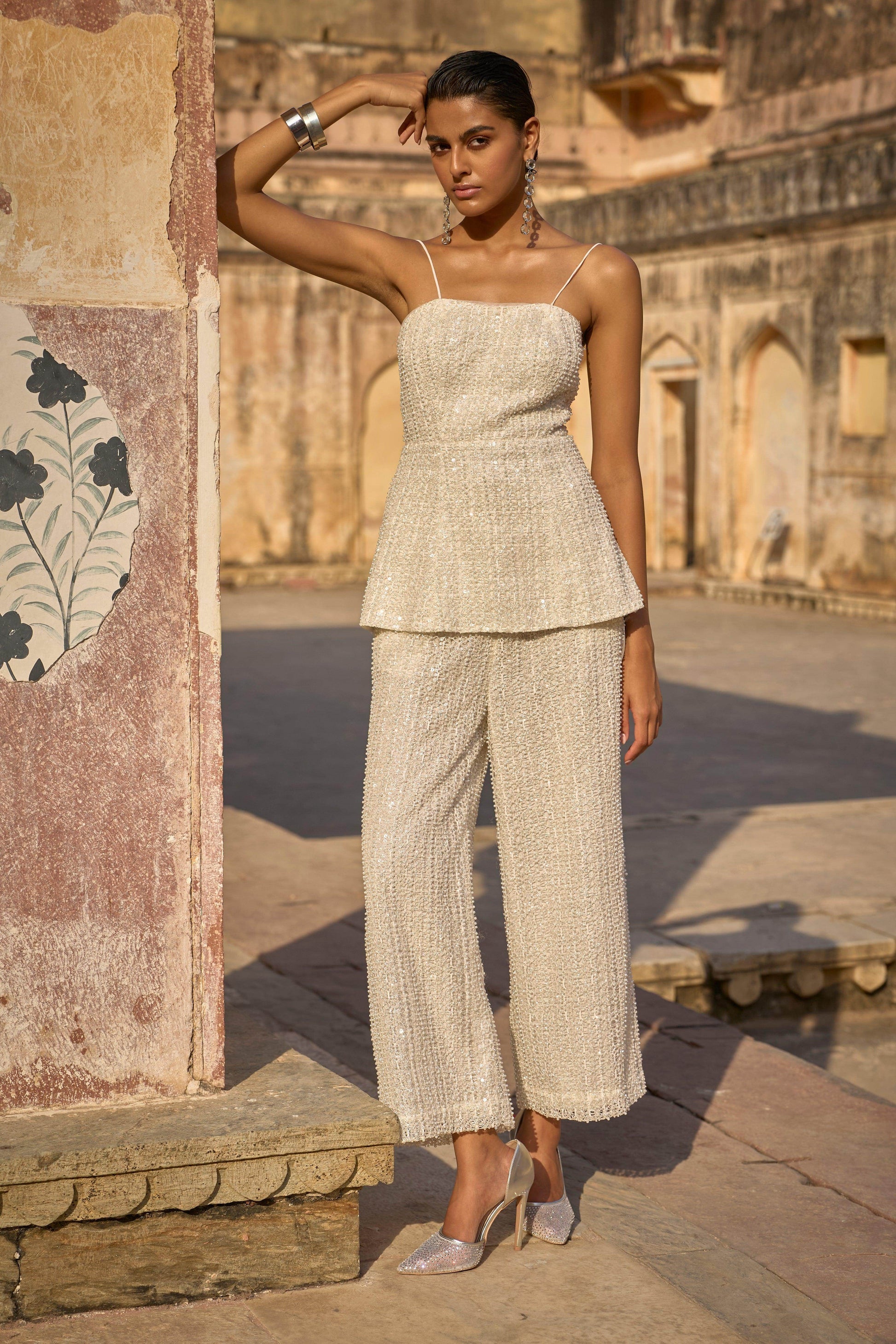 PEARL EMBROIDERED PANT - dash and dot