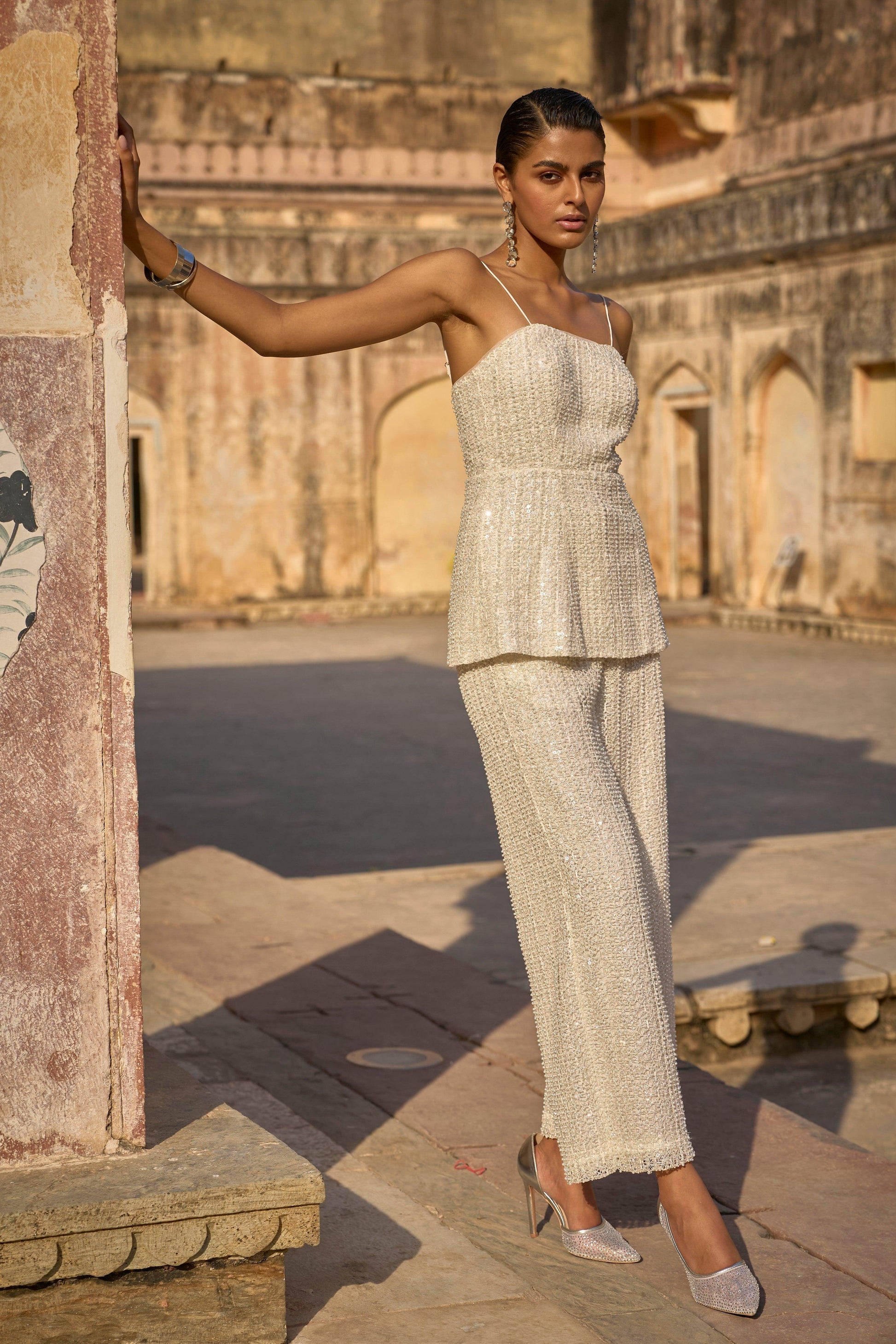 PEARL EMBROIDERED PANT - dash and dot