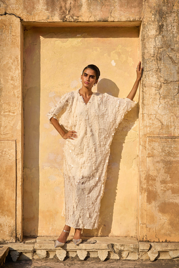 IVORY PAILLETTE KAFTAN DRESS - dash and dot dash and dot