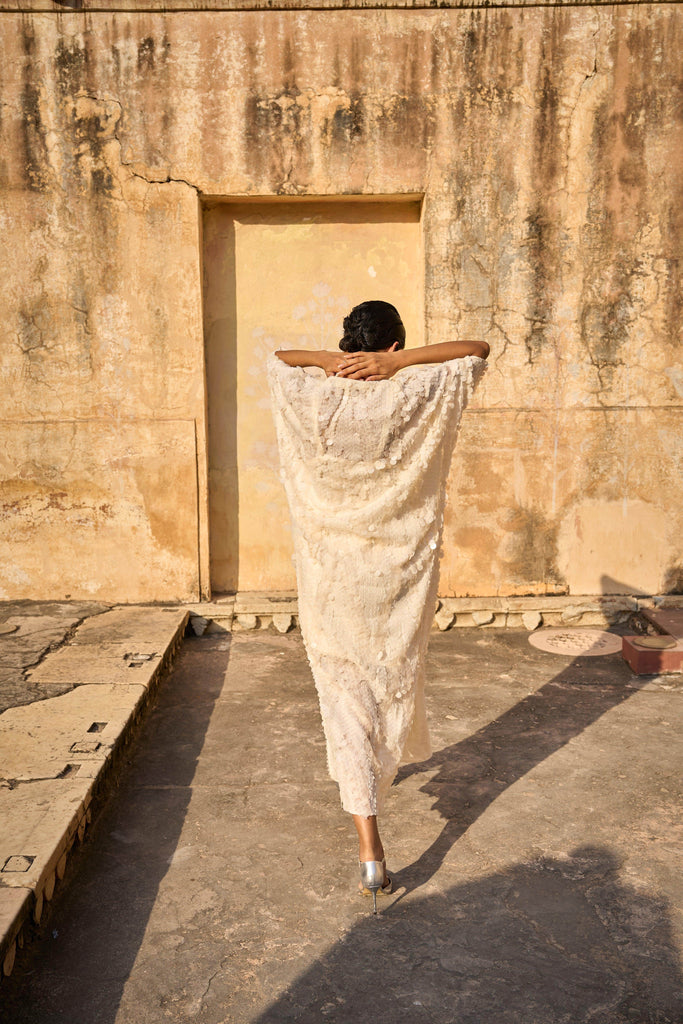 IVORY PAILLETTE KAFTAN DRESS - dash and dot dash and dot