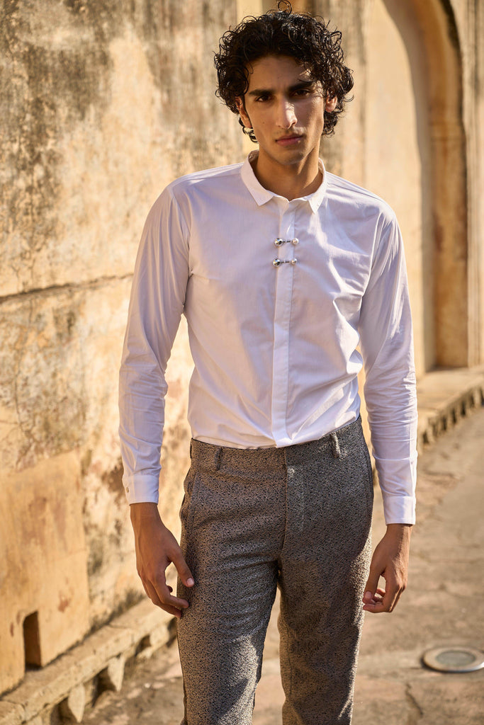 PIN BROOCH SHIRT - dash and dot dash and dot