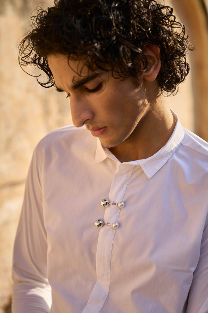 PIN BROOCH SHIRT - dash and dot dash and dot