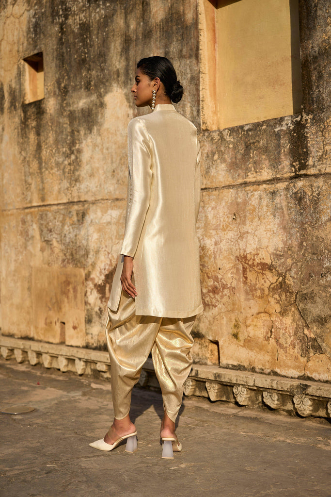 IVORY BROCADE LONGLINE TOP - dash and dot dash and dot