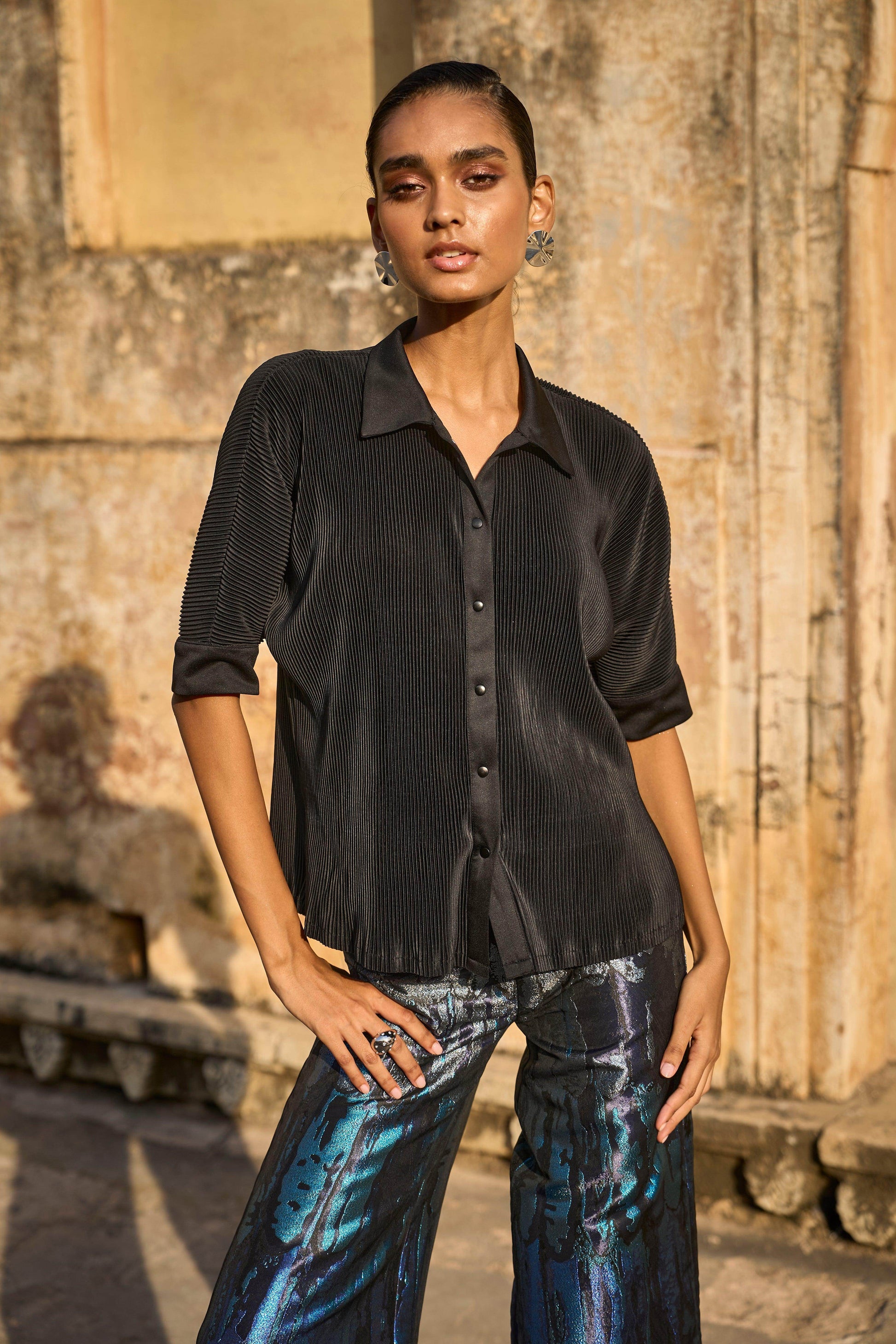 PLEATED SHIRT - dash and dot