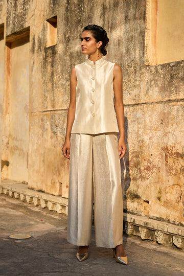 IVORY WAISTCOAT AND PANT SET - dash and dot