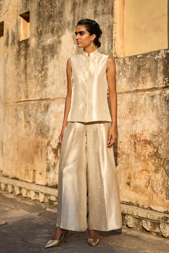 IVORY BROCADE WAISTCOAT - dash and dot dash and dot