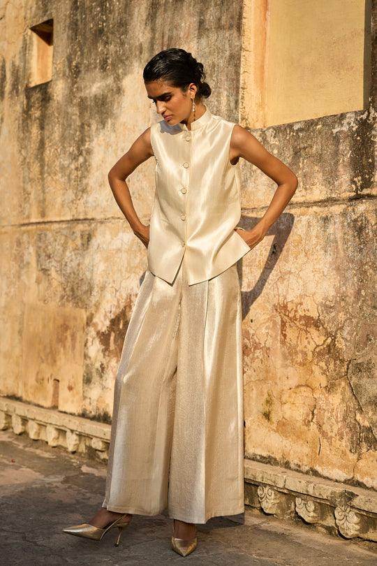 IVORY WAISTCOAT AND PANT SET - dash and dot