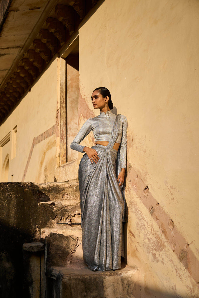 SILVER KNIT SHIRT - dash and dot dash and dot