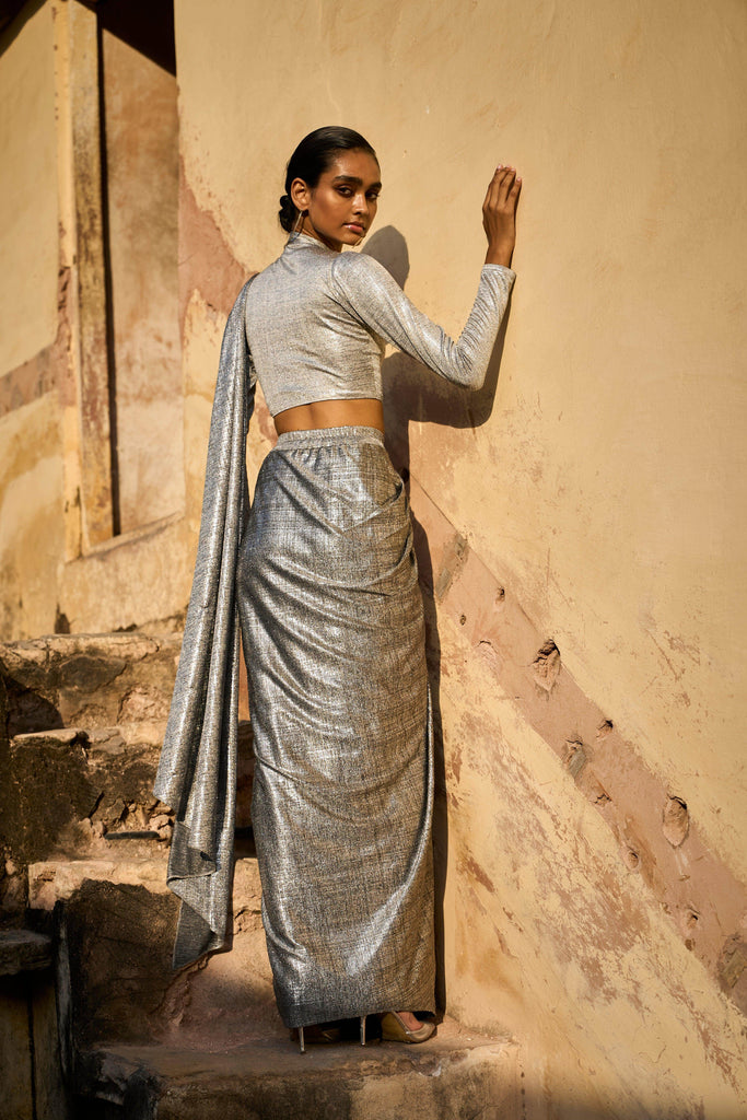 SILVER KNIT SHIRT - dash and dot dash and dot