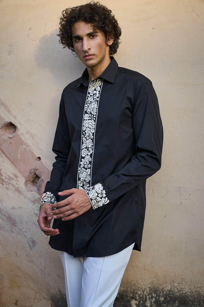 EMBROIDERED LONG SHIRT - dash and dot dash and dot