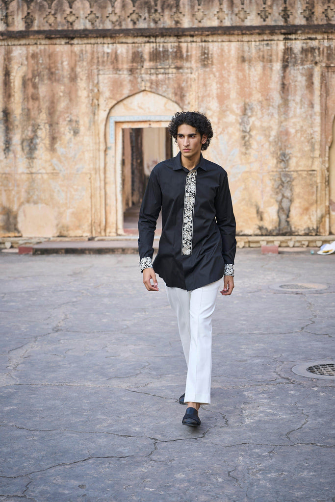 EMBROIDERED LONG SHIRT - dash and dot dash and dot