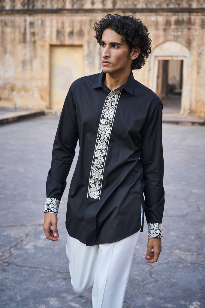 EMBROIDERED LONG SHIRT - dash and dot dash and dot