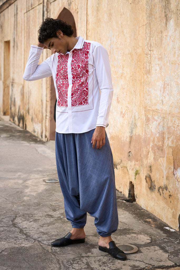 EMBROIDERED BIB SHIRT - dash and dot dash and dot