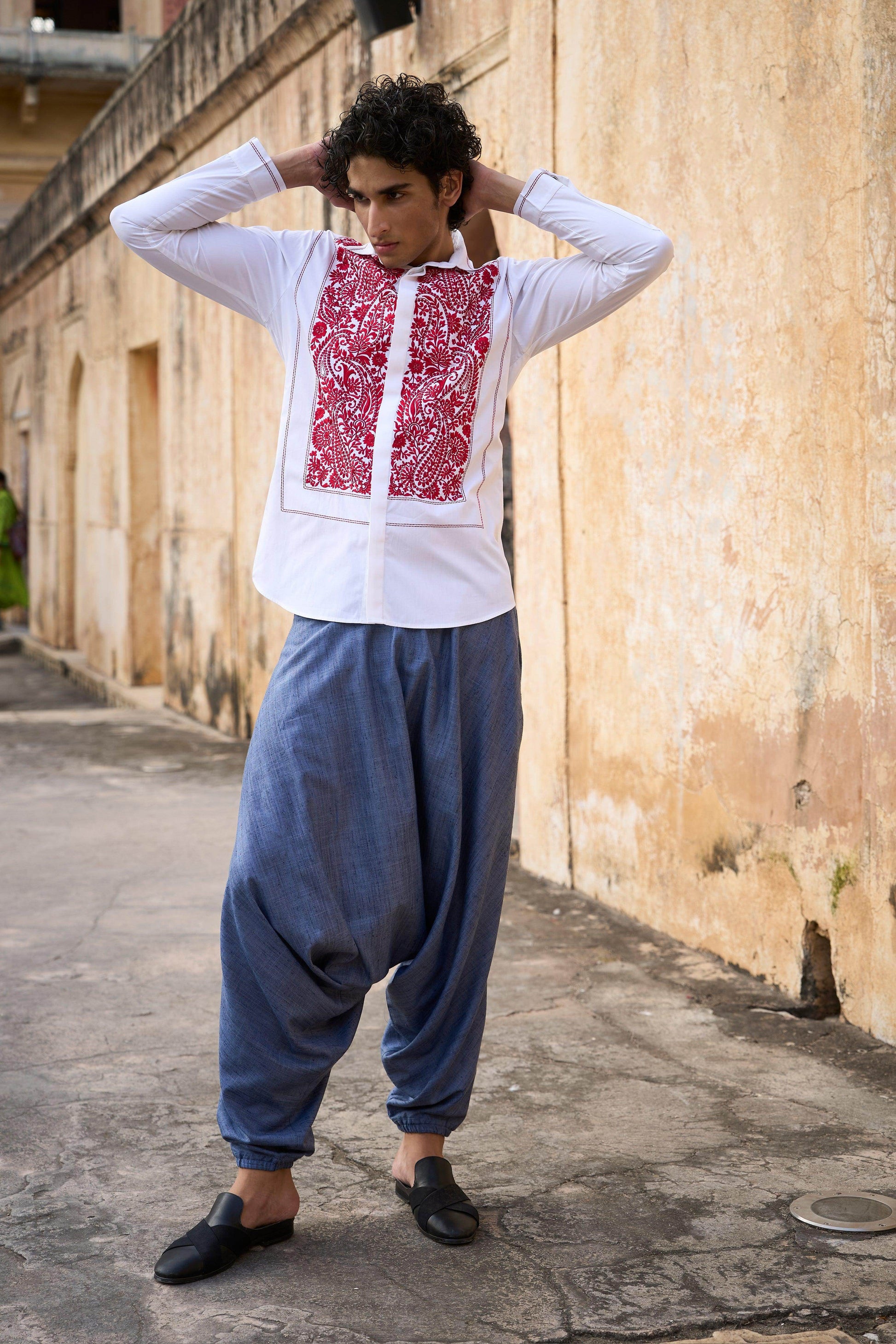 EMBROIDERED BIB SHIRT - dash and dot