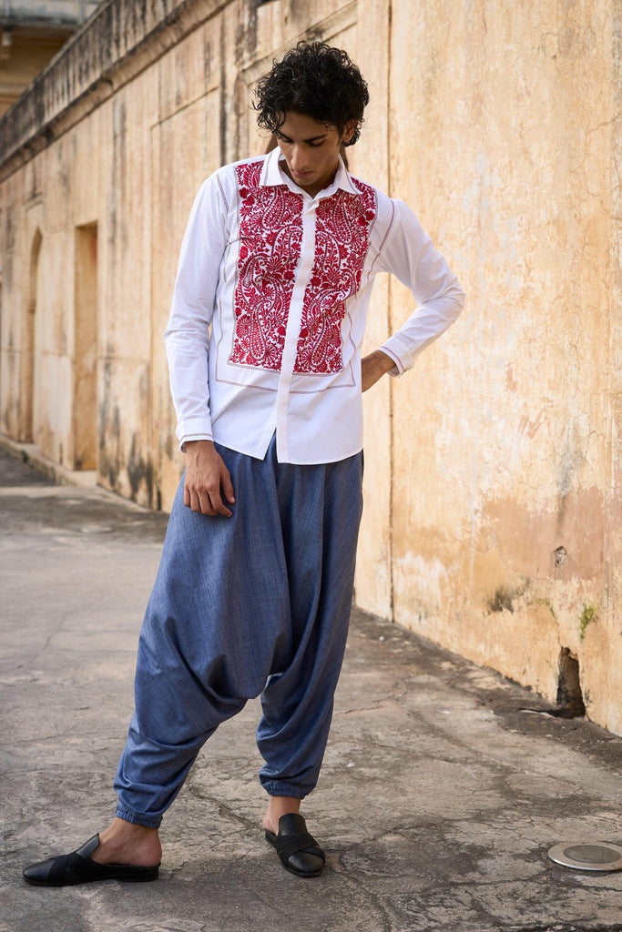 EMBROIDERED BIB SHIRT - dash and dot dash and dot