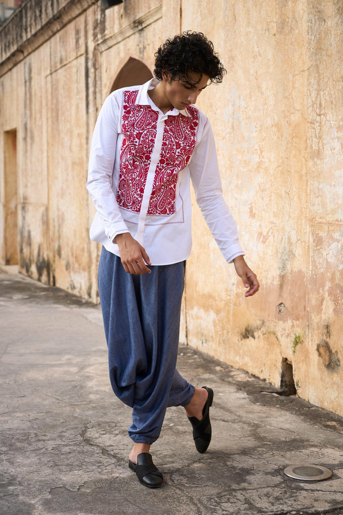 EMBROIDERED BIB SHIRT - dash and dot dash and dot