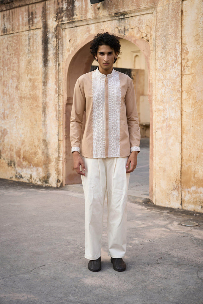 EMBROIDERED COLLAR, PLACKET & CUFF SHIRT - dash and dot dash and dot