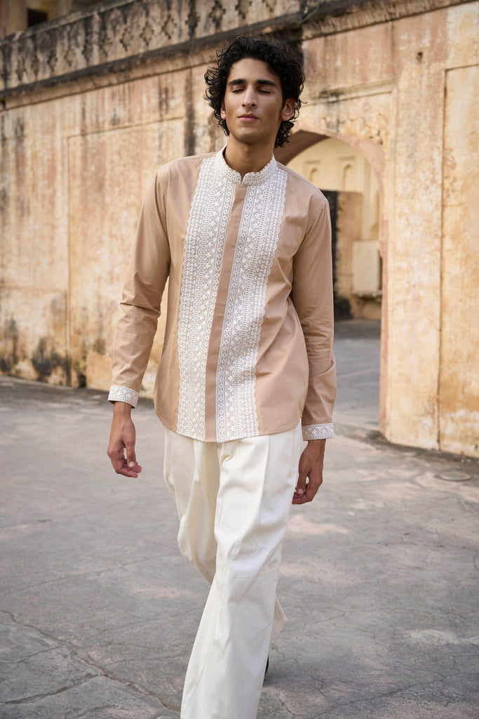 EMBROIDERED COLLAR, PLACKET & CUFF SHIRT - dash and dot dash and dot