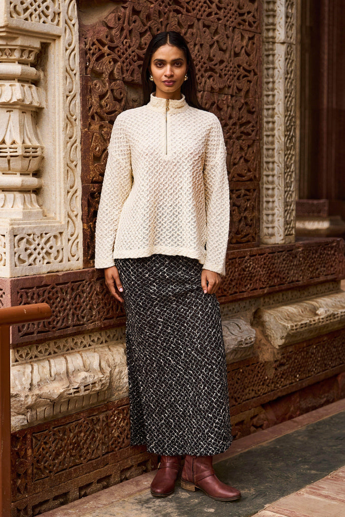 TEXTURED KNITTED SKIRT SET - dash and dot dash and dot