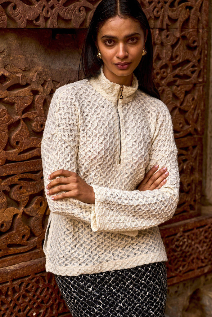 TEXTURED KNITTED SKIRT SET - dash and dot dash and dot