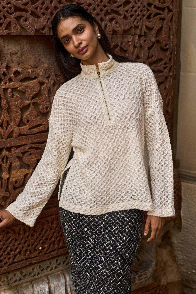 IVORY KNITTED TOP - dash and dot dash and dot