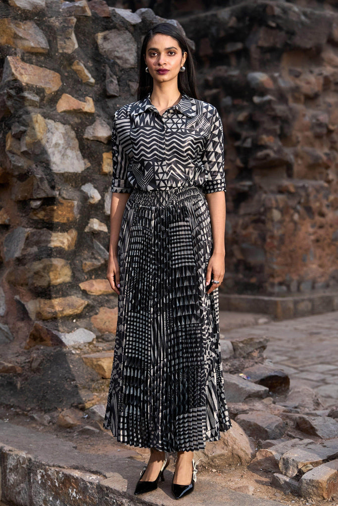 TRIBAL SHIMMER AND PLEATED SKIRT SET - dash and dot dash and dot